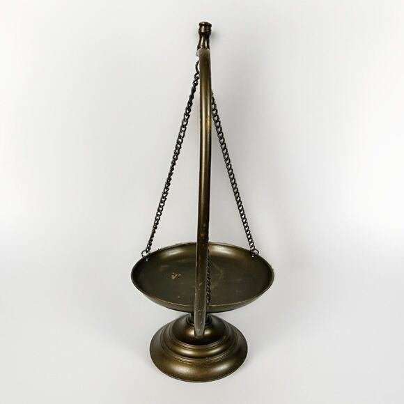 Vtg Metal Hanging Scale Plant Stand Candle Holder 14.5” - Picture 4 of 6